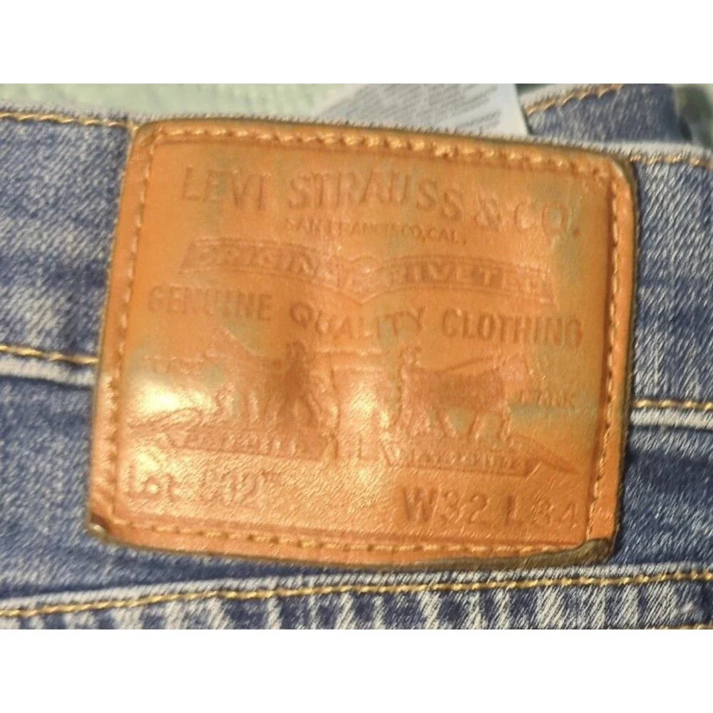 Levi's Premium 502 Big E Regular Taper Fit Mens Jeans 32x34 Stonewashed Zip Fly